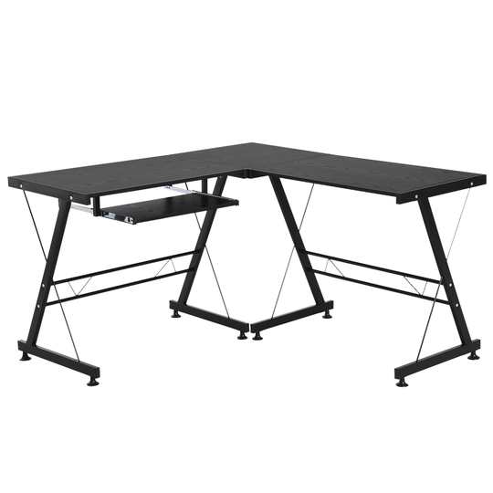 HomCom 19.75-in Black Modern/Contemporary L-Shaped Desk