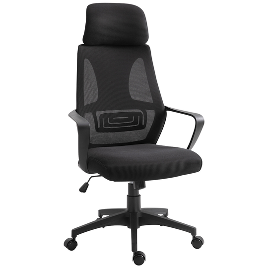 Vinsetto Contemporary Swivel Adjustable Height Black Ergonomic Office Chair