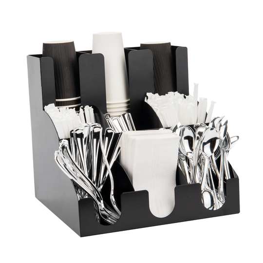 Mind Reader Black Stainless Steel 9-Compartment Coffee Organizer