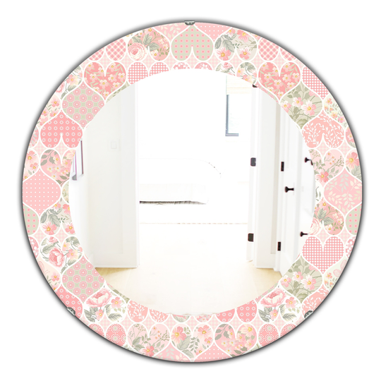 Designart 24-in x 24-in Blossom Traditional Mirror in Pink