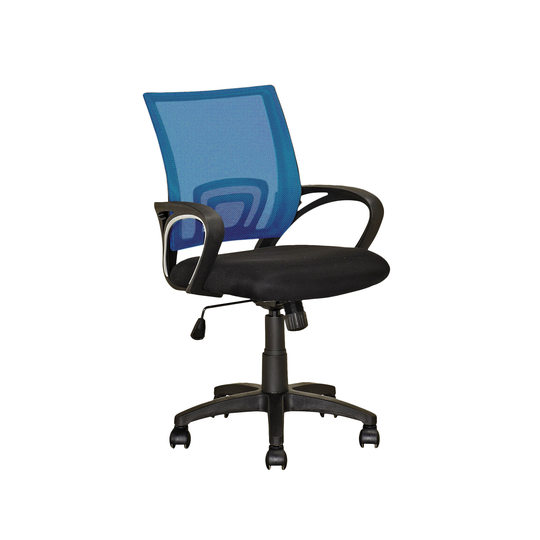 CorLiving 18.50-in x 18.25-in Contoured Blue Mesh Back Office Chair