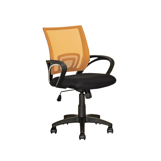 CorLiving 18.50-in x 18.25-in Contoured Orange Mesh Back Office Chair