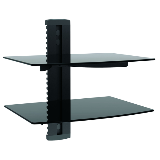 TygerClaw 15-in Black GlassAV Component Double Shelf
