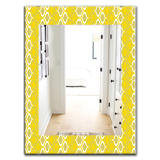 Designart 35.4-in x 23.6-in Yellow/Gold Yellow Moods Modern Mirror
