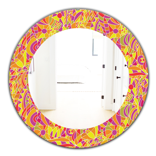 Designart 24-in x 24-in Yellow/Gold Hand Modern Mirror