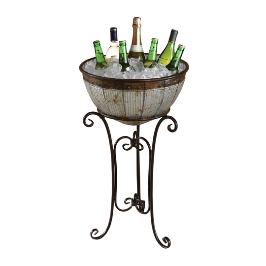 Vintiquewise Galvanized Metal Standing Beverage Cooler