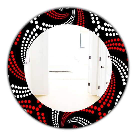 Designart Canada Round 24-in L x 24-in W Obsidian Impressions Bohemian Polished Wall Mirror