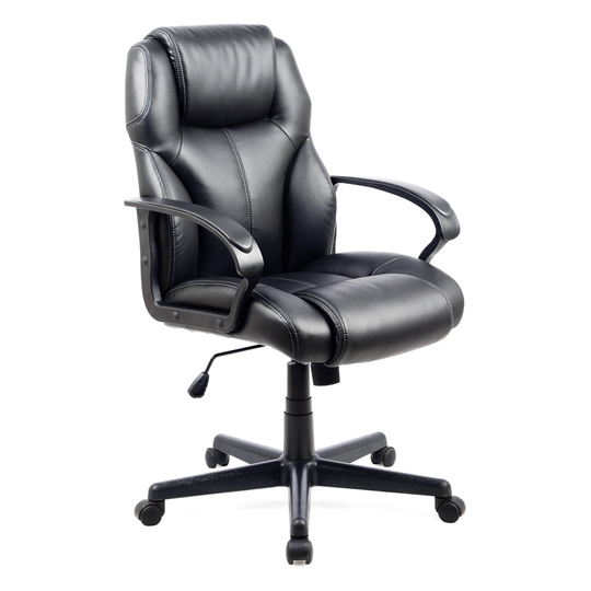CorLiving Workspace Black Contemporary Adjustable Height Swivel Manager Chair