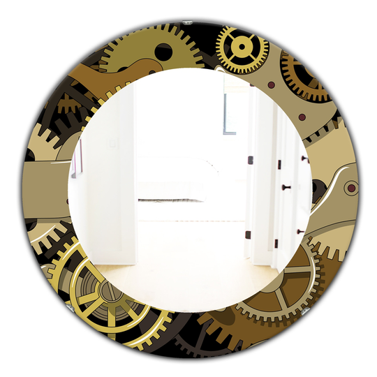 Designart Canada 24-in L x 24-in W Round Gear Mechanics Polished Wall Mirror