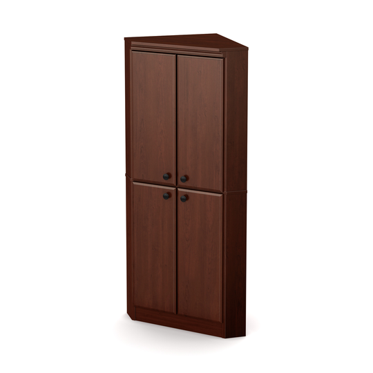 South Shore Furniture Morgan 4-Door Royal Cherry Corner Armoire