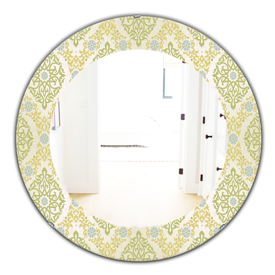 Designart 24-in x 24-in Green Pattern in Eastern Style Mirror
