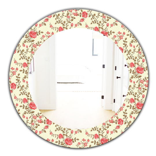 Designart 24-in x 24-in Yellow/Gold/Pink Blossom Mirror