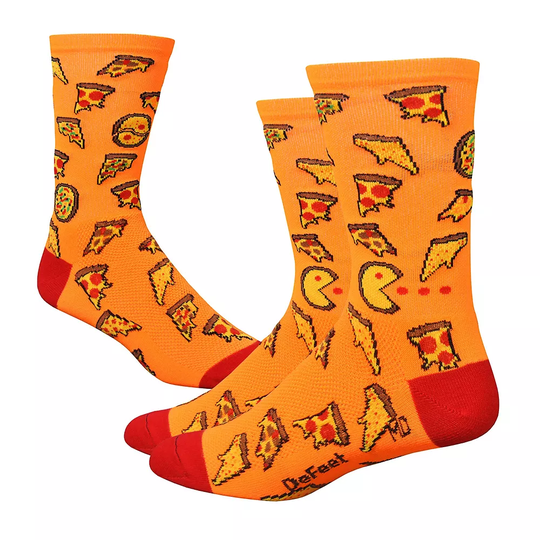 Defeet Aireator 6" Pizza Party Socks - S} - Orange-Red