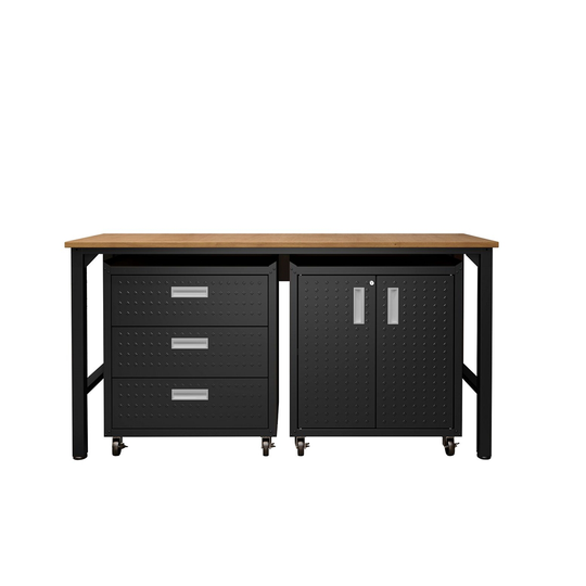 Manhattan Comfort Fortress Charcoal Grey Steel 72.4-in W x 37.6-in H x 20.5-in D Freestanding Garage Cabinet