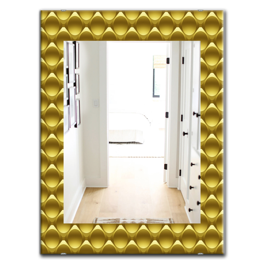 Designart 35.4-in x 23.6-in Yellow and Gold Moods Glam Wall Mirror