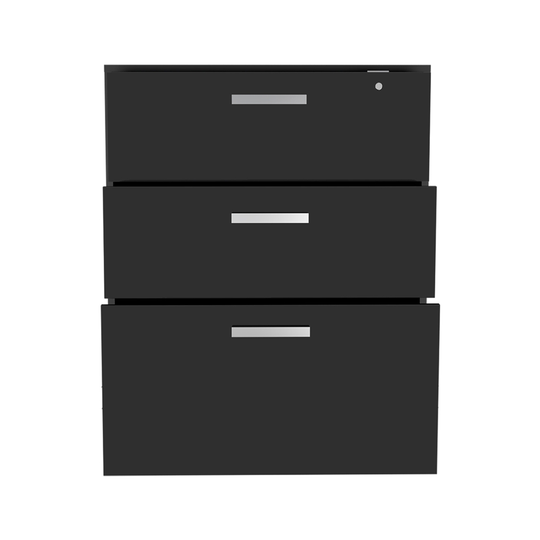 FM Furniture Penny Soft Black 3-Drawer Office Cabinet