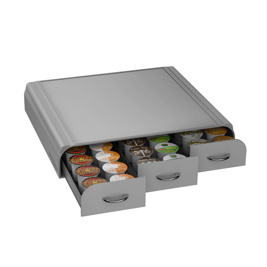 Mind Reader Grey 3-Drawer 36-Capacity Single-Serve Coffee Pod Case