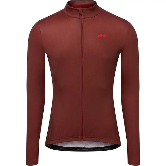 dhb Classic Long Sleeve Jersey - Plain - XL} - Burgundy