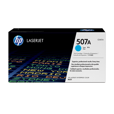 HP 507A (CE401A) Cyan Original LaserJet Toner Cartridge - CE401A