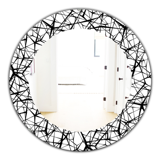 Designart 24-in x 24-in Black Web Pattern Modern Mirror