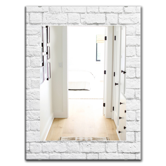 Designart 35.4-in x 23.6-in Grey Traditional stone Mirror
