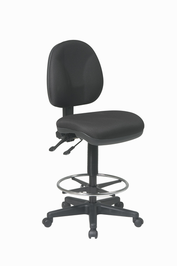 Work Smart™ 26.50-in x 18.50-in Black Ergonomic Drafting Chair