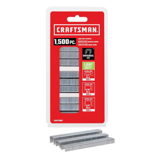 CRAFTSMAN 1500-Count 1/4-in; 5/16-in; 3/8-in Light-Duty Staples