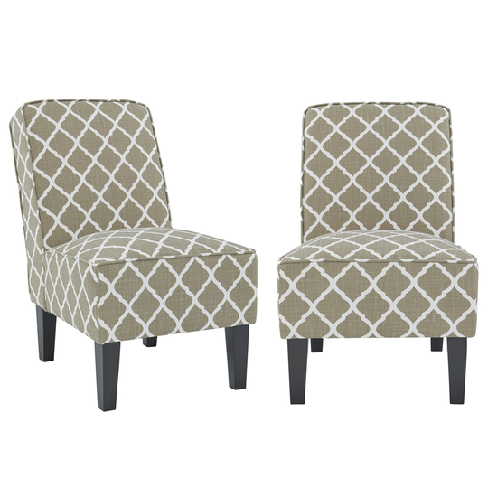 Handy Living Gio Modern Tan Polyester Slipper Chair - Set of 2