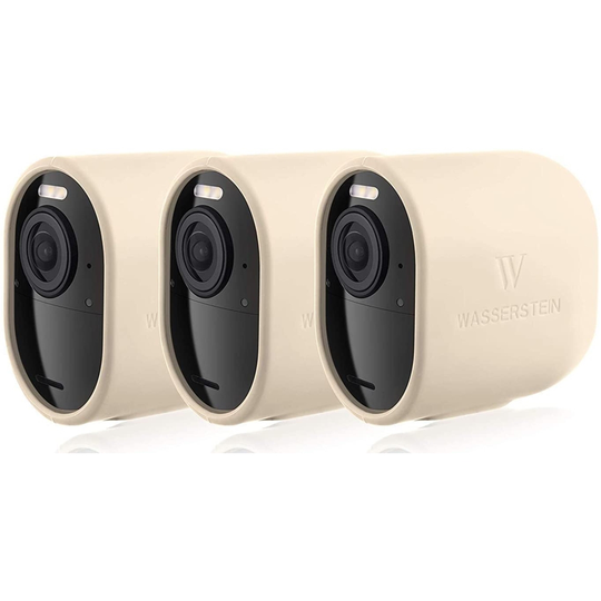 Wasserstein Beige Camera Skin for Arlo Pro 3/Pro 4/Ultra/Ultra 2 (3-Pack)