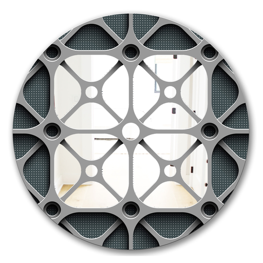 Designart Canada 24-in L x 24-in W Round Grey Scandinavian Polished Wall Mirror