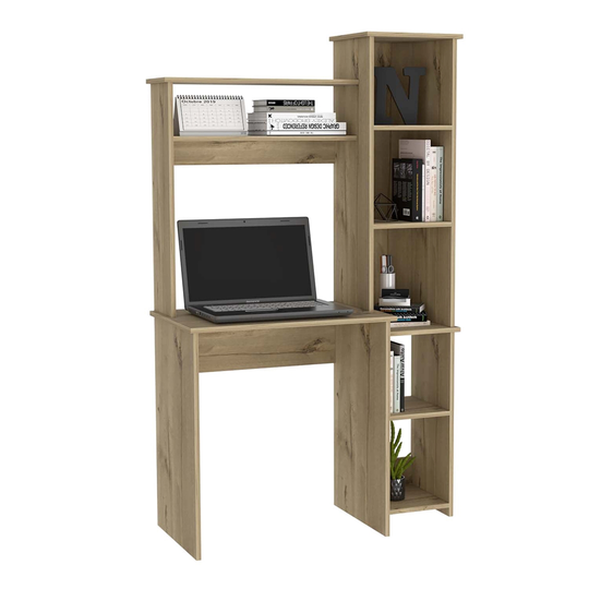 FM Furniture Nashville 39.7-in Brown Light Oak Modern/Contemporary Computer Desk