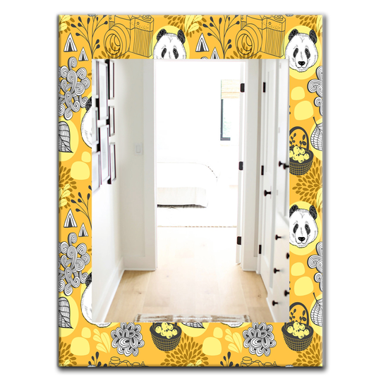 Designart 35.4-in x 23.6-in Yellow/Gold Moods Bohemian/Eclectic Mirror