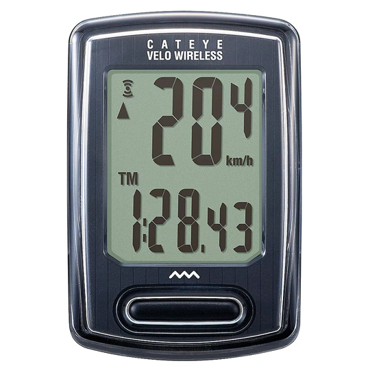 Cateye Velo Wireless Bike Computer - Silver - Black