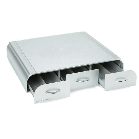 Mind Reader Silver 3-Drawer Single-Serve Coffee Pod Case