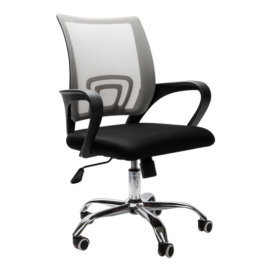 Mind Reader Silver Traditional Ergonomic Adjustable Height Swivel Desk Chair