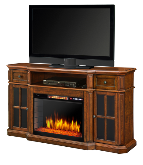 Muskoka Sinclair 60-in Media Fireplace w/LED Lights and Bluetooth in Aged Cherry