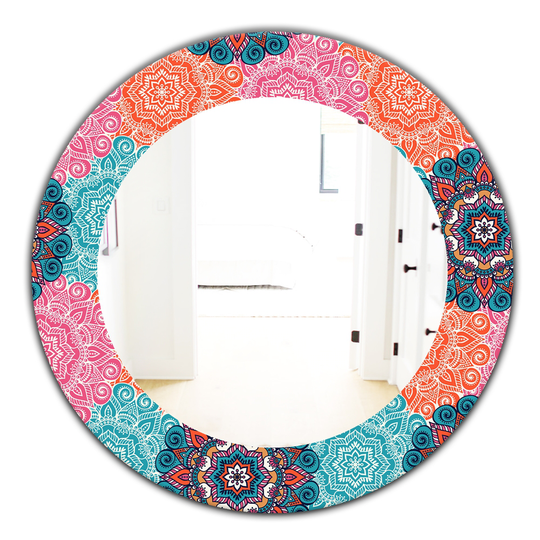 Designart 24-in x 24-in Pink Blossom Bohemian and Eclectic Mirror