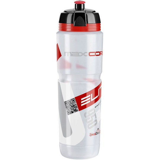 Elite MaxiCorsa 950ml Water Bottle - 950} - Clear-Red Logo