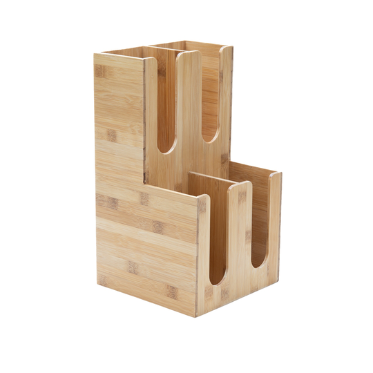 Mind Reader Bamboo 4-Section Coffee Organizer
