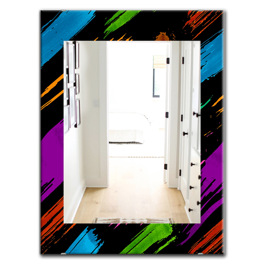 Designart Canada 23.6-in W x 35.4-in L Rectangle Obsidian Impressions Polished Wall Mirror