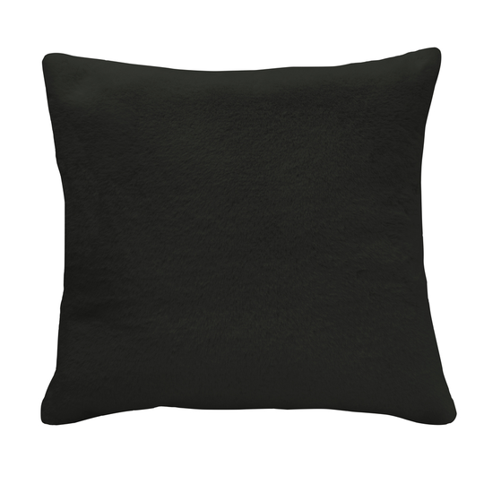 Signature Rabbit Fur Cushion 18 X 18, Black