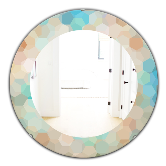 Designart Canada 24-in L x 24-in W Round Honeycomb Modern Polished Wall Mirror