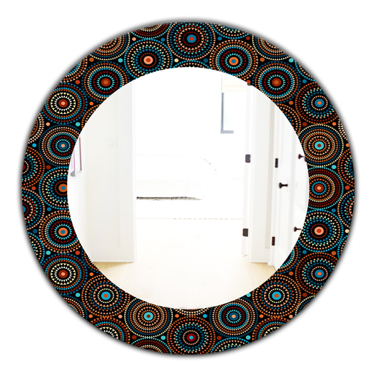 Designart 24-in x 24-in Black Obsidian Impressions Bohemian and Eclectic Mirror