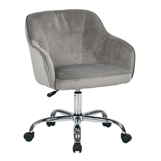 OSP Home Furnishings Bristol Grey Contemporary Ergonomic Adjustable Height Swivel Task Chair