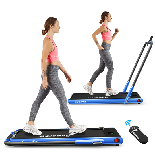 Costway SuperFit Blue 2.25-HP Foldable Treadmill With Remote Control