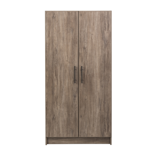 Prepac Elite Wardrobe Cabinet with Storage in Drifted Grey