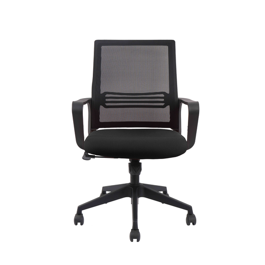 FM Furniture Albury Black Contemporary Ergonomic Adjustable Height Swivel Desk Chair