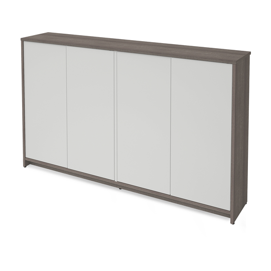 Bestar Krom Storage Cabinet - 36-in x 60-in - Bark Grey/White