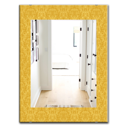 Designart 35.4-in x 23.6-in Yellow/Gold Moods Glam Wall Mirror
