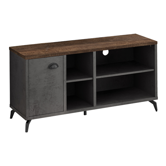 Monarch Specialties 48-in Grey Concrete-look/brown Reclaimed-look TV Stand